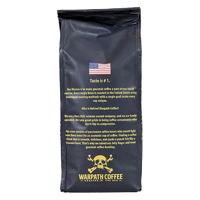 Warpath Coffee Light Roast Ground Coffee, Pumpkin Pie Blend, High Caffeine, Extra Strong Roasted 100% Arabica Ground Pumpkin Spice, Rich Aroma, Full-Bodied Intense Cup, Created by Navy SEALs, 12oz