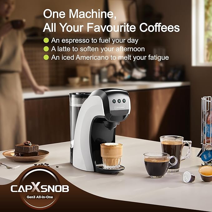 Warriors1 Coffee Maker for Keurig K Cup pod, Espresso Machine for Nespresso Original, Dolce Gusto Pods, Ground Coffee, Coffee Machine for kitchens, apartments, dorms, RVs & camping, 28 oz Reservoir