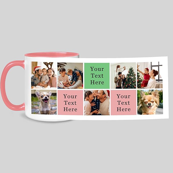 Personalized Funny Christmas Hot Cocoa Mug – Santa Gift, Unique White Elephant Exchange Present – Custom Photo Collage Ceramic Coffee Cup for Family, Friends, Holiday Memories