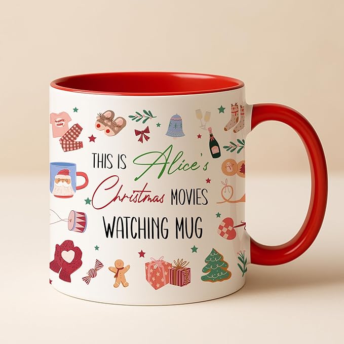 Personalized Funny Christmas Hot Cocoa Mug – Custom Ceramic Santa Gift Cup with Holiday Design – Unique White Elephant Exchange Present, Gag Gift, Coffee or Cocoa Cup
