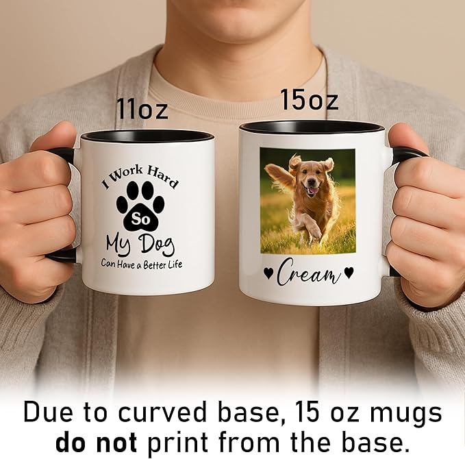 Personalized Dog Mug - Custom Pet Photo Cup - Birthday Christmas Graduation Gift For Dog Mom From Daughter - Unique Coffee Mug For Women And Dog Lover Present