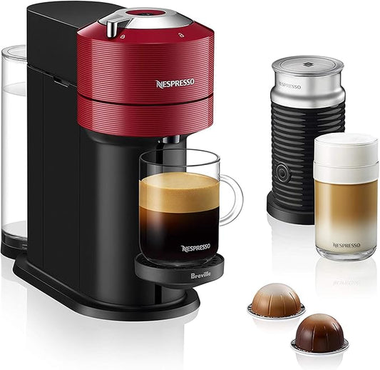 Nespresso Vertuo Next Coffee and Espresso Machine by Breville with Milk Frother, 1.1 liters, Cherry