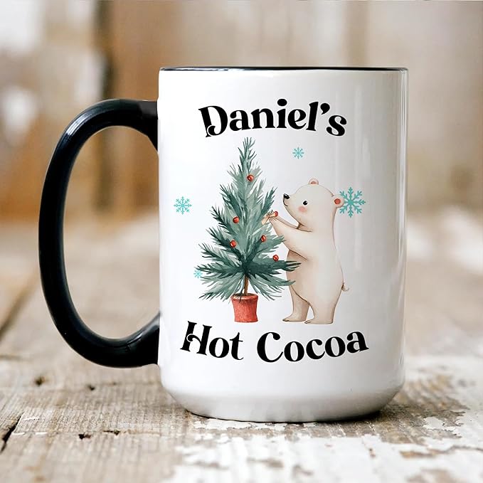Personalized Custom Photo Coffee Mug – Unique Hot Cocoa Cup with Name – Holiday Christmas Gift for Dad, Mom, Friends – Custom Ceramic Coffee Cup Keepsake