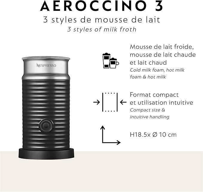 Nespresso Vertuo Next Coffee and Espresso Maker by Breville, with Aeroccino Milk Frother, Light Grey