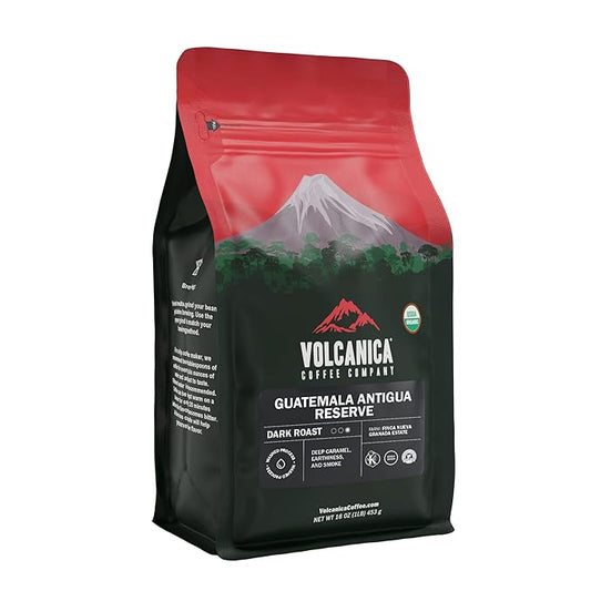 VOLCANICA COFFEE COMPANY Guatemala Antigua Coffee, Reserve, Dark Roast, Whole Bean, Fresh Roasted, 16-ounce