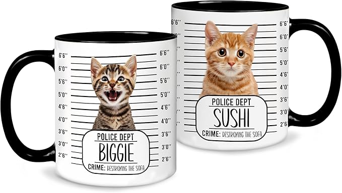 Personalized Dog Line Art From Photo Mug – Unique Gift for Dog Mom, Dad & Pet Lovers – Custom Dog Photo and Name Printed on Ceramic Mug (DCTQ0918CL06C)