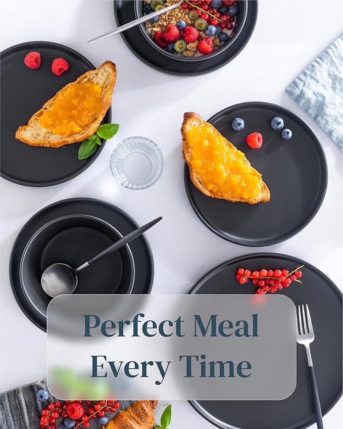 Coffee Cups Set of 2 Manhattan - Premium Stoneware for Dishwasher, Microwave - Mug Set Black Matt - Stylish Tea and Coffee Cups - Pure Living Crockery Urban Black Line