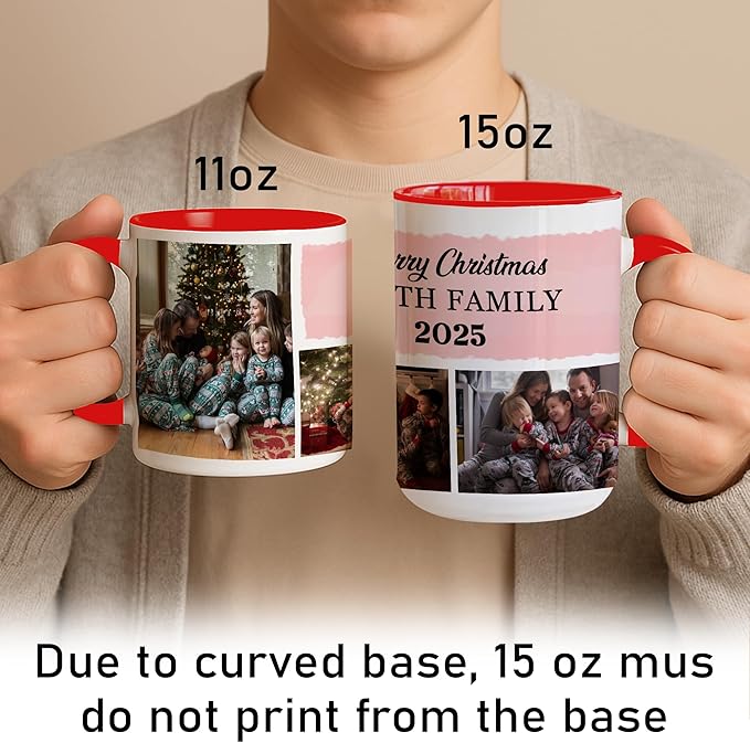 Personalized Funny Christmas Hot Cocoa Mug – Santa Gift, Unique White Elephant Exchange Present – Custom Family Photo Coffee Cup, Holiday Keepsake Ceramic Mug for Friends, Parents