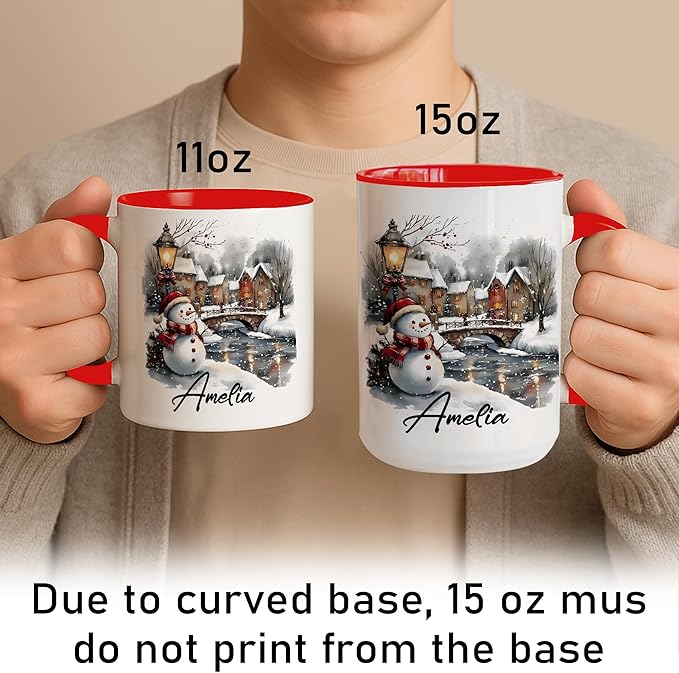 Personalized Christmas Hot Cocoa Mug – Custom Winter Village Coffee Cup with Name – Unique Holiday Gift for Friends, Mom, Dad, or Loved Ones – Cozy Custom Christmas Mug