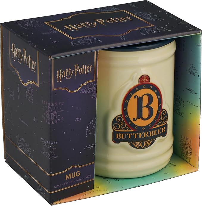 Harry Potter Butterbeer Mug, Officially Licensed Wizarding World Collectible, 350ml Ceramic Cup for Coffee, Tea and More, Three Broomsticks Inspired Gift for Pop Culture Fans