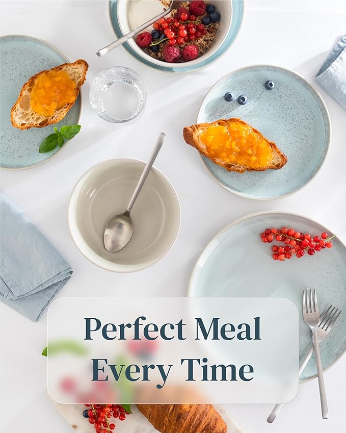 Stoneware Coffee Mugs Set of 2, Stylish Coffee Mug Set modern beige-blue, 14.5 Oz Coffee Cups Ceramic, Dishwasher and Microwave Safe Mug, Solid Ceramic Mug, Mediteran Coffee Cup Set, Large