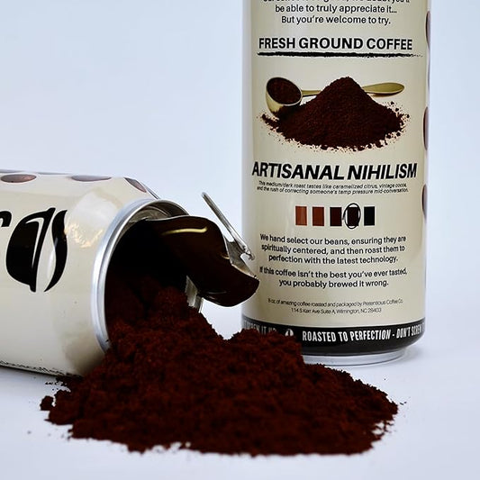 Pretentious Coffee - Artisanal Nihilism - Med/Dark Roast - 1/2lb Can, Ground Coffee