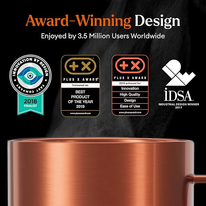 Ember Temperature Control Smart Mug 2, 10 Oz, App-Controlled Heated Coffee Mug with 80 Min Battery Life and Improved Design, Copper