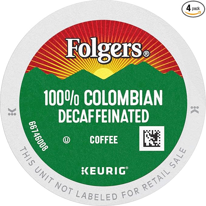 Folgers 100% Colombian Decaf Medium Roast Coffee, 96 Keurig K-Cup Pods