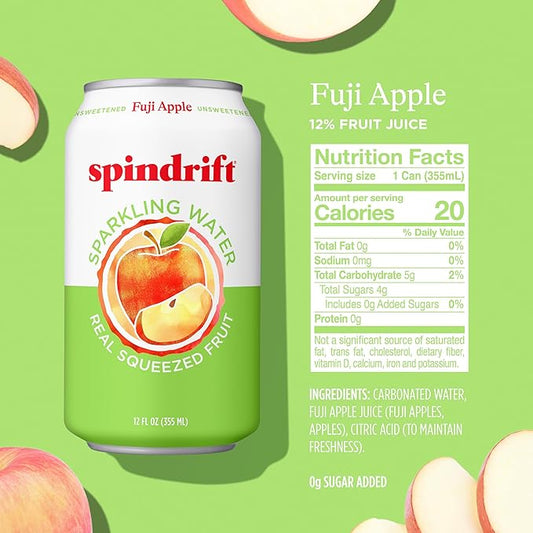 Spindrift Fuji Apple Can 12 Ounce (Pack of 24)