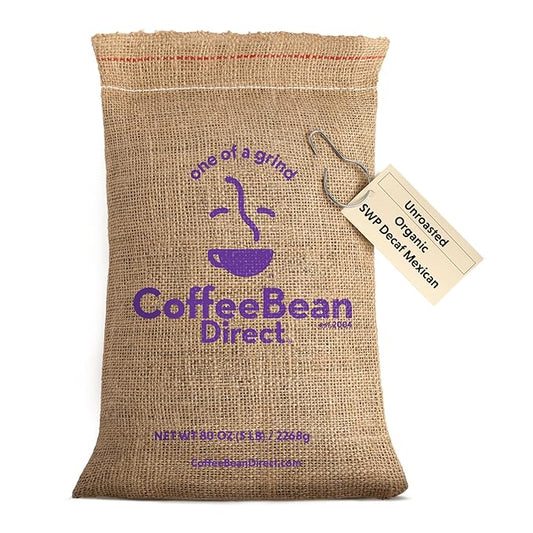 Coffee Bean Direct Unroasted Organic SWP Decaf Mexican, 5 Pound (Pack of 1)