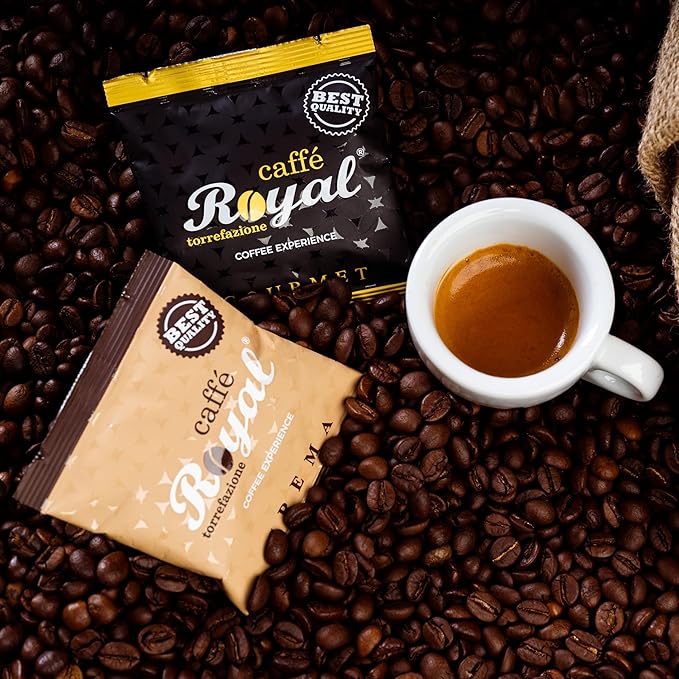 Royal Caffé Italian Coffee Beans – Gourmet Medium Roast, 70% Arabica 30% Robusta Blend, Balanced Sweetness and Intense Aroma, Whole Bean, 2.2 lbs (1000 Grams), Made in Italy