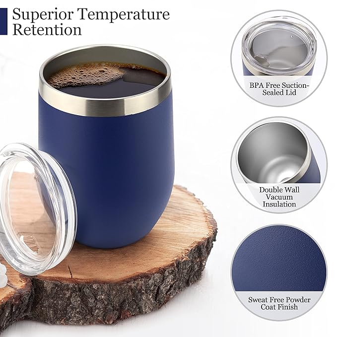 Coffee Lovers Gifts Basket - Gift Sets Include Temperature Retention Insulated Cup and 5 Special Blend Full Pot Ground-Coffee Samplers Presented in Beautiful Gift Bag For Women & Men