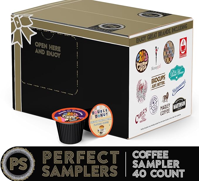 Coffee Pods Variety Pack Sampler, Coffee Lovers Single-Serve Capsules & Pods For Keurig K Cup Machines, Assorted Variety Pack, 40 Count
