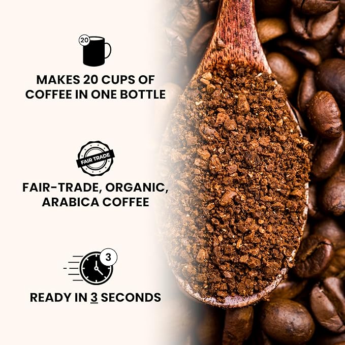 COBA Premium Coffee Concentrate: Bold & Extra Strong Kick - 20x Cups | Instant Cold Brew/ Hot Coffee in Seconds | Specialty, Fair Trade, Organic, Medium Roast, Dairy Free | 2 TEASPOONS/Cup | Rich Flavor (8 Fl Oz (Pack of 1), Original)