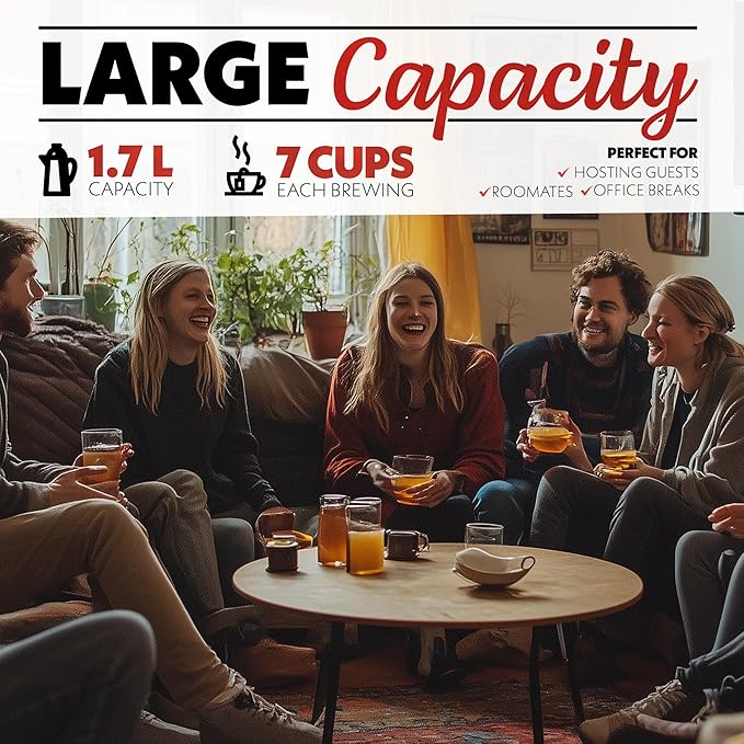 Gourmia Electric Programmable Glass Kettle – 1.7L Temperature Control Tea & Coffee Kettle with Digital Touch Display, 6 Presets, Keep Warm, Removable Stainless Steel Infuser, 360° Swivel Base – Green