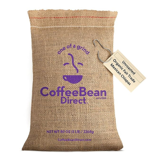 Coffee Bean Direct Unroasted Organic Fair Trade Mexican Chiapas, 5 Pound (Pack of 1)