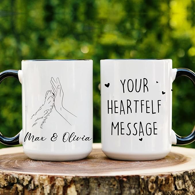 Personalized Dog Mug - Custom Pet Cup With Name And Message - Birthday Christmas Anniversary Birthday Gift For Dog Mom From Daughter - Unique Coffee Cup For Animal Lovers