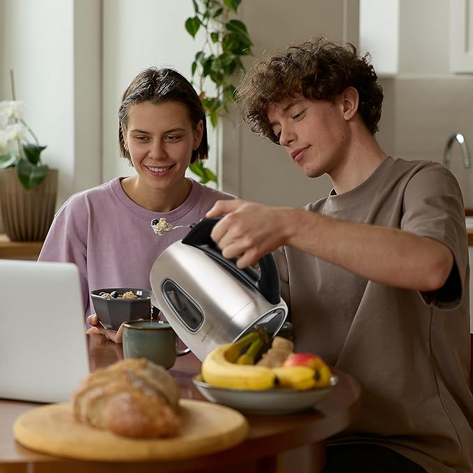 Mixpresso 1.7L Stainless Steel Small Electric Kettle, Cordless 1500w Fast Boiling Pot, Portable Hot Water Electric Tea Kettle With Boil Dry Protection & Auto Shut-Off