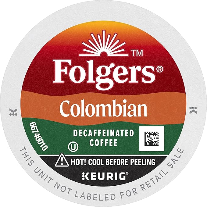 Folgers Colombian Decaf Medium Roast Coffee, 12 Keurig K-Cup Pods