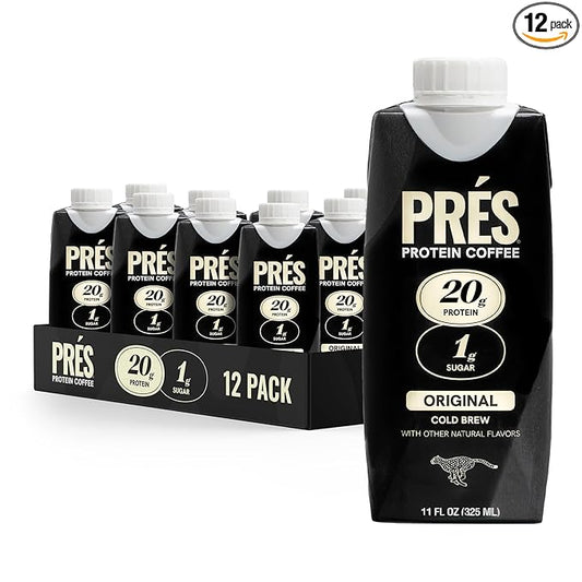 Protein Coffee - High Protein - Real Cold Brew - 20g Protein - 1g Sugar - 100 Calories - No Added Sugar - Coffee - Protein - 11 FL OZ - 12 Pack (Original)