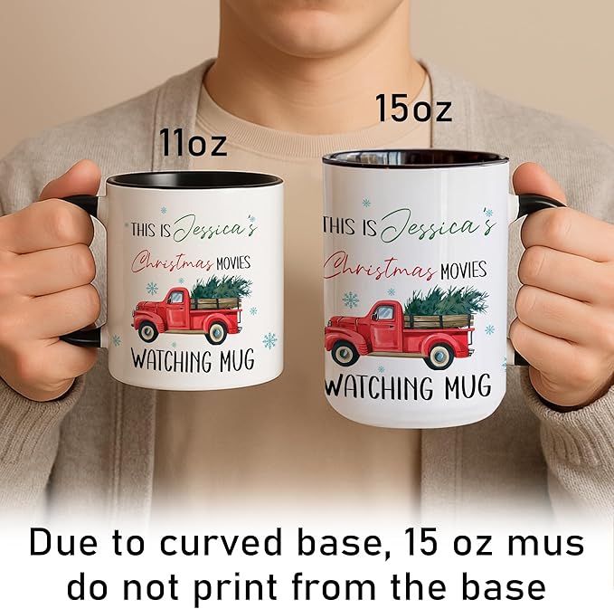 Personalized Red Truck Christmas Coffee Mug – Custom Holiday Cup Gift for Dad, Mom, Friends, or Coworkers – Unique Funny Christmas Hot Cocoa and Coffee Mug for Holiday Season