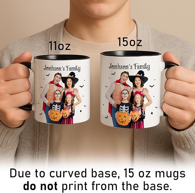 Personalized Halloween Family Photo Mug 2025 – Custom Photo Coffee Cup With Name – Funny Halloween Birthday Gift For Parents - Kids - Friends - Christmas