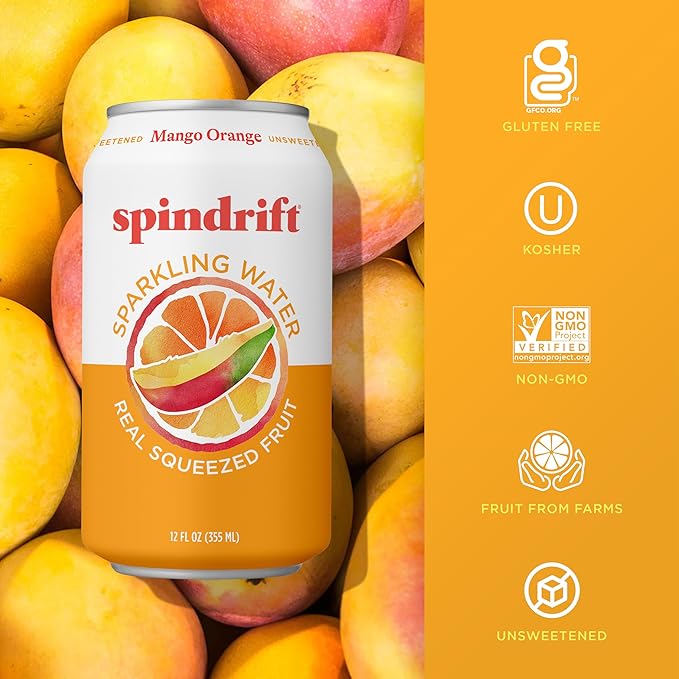 Spindrift Mango Orange Sparkling Water