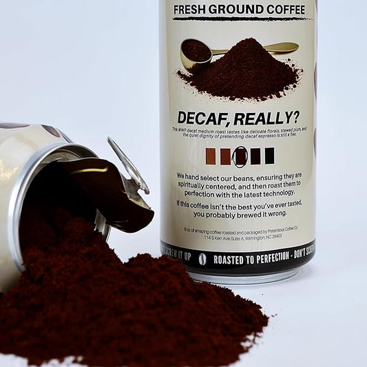 Pretentious Coffee - Decaf, Really? - Med Roast - 1/2lb Can, Ground Coffee