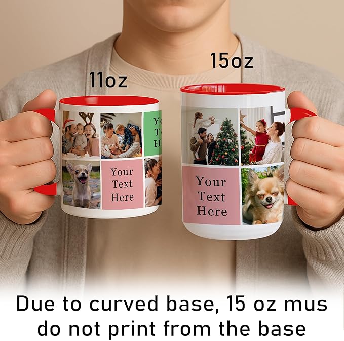 Personalized Funny Christmas Hot Cocoa Mug – Santa Gift, Unique White Elephant Exchange Present – Custom Photo Collage Ceramic Coffee Cup for Family, Friends, Holiday Memories