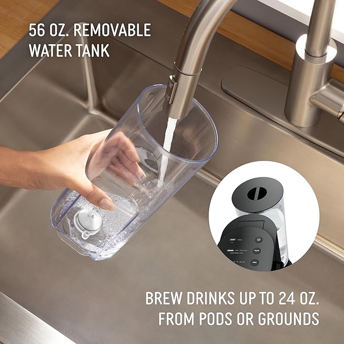 Ninja | Coffee Maker | Single Serve |Brew with Coffee Pods & Grounds| Compatible with K-Cup Coffee Pods | 4 Brew Styles, up to 24oz Cup Sizes & 56oz Removable Reservoir | Black | PB051