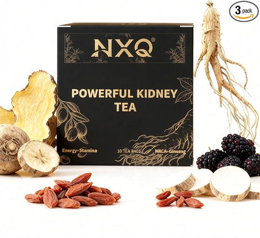 (30 Bags)Premium Ginseng & Maca Root Herbal Tea - POWERFUL KIDNEY TEA | kidney cleanse detox & repair，Natural Blend with Wolfberry & Red Dates — Enhanced Herbal Blend for Daily Strength, Natural Vitality