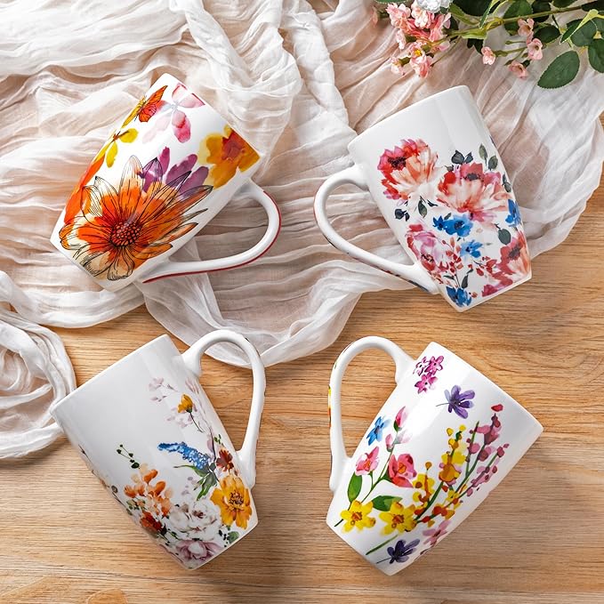 GBHOME Tea Mug with Infuser and Lid, 18 Ounce Large Ceramic Loose Leaf Tea Cup, Microwave, Dishwasher Safe Tea Steeping Mug, Pefect Gift For Tea Lover.