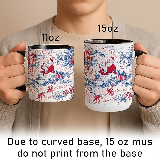 Personalized Christmas Hot Cocoa Mug – Custom Family Name Coffee Cup – Unique Holiday Gift for Friends, Mom, Dad – Festive Winter Ceramic Mug for Cocoa, Tea, or Coffee