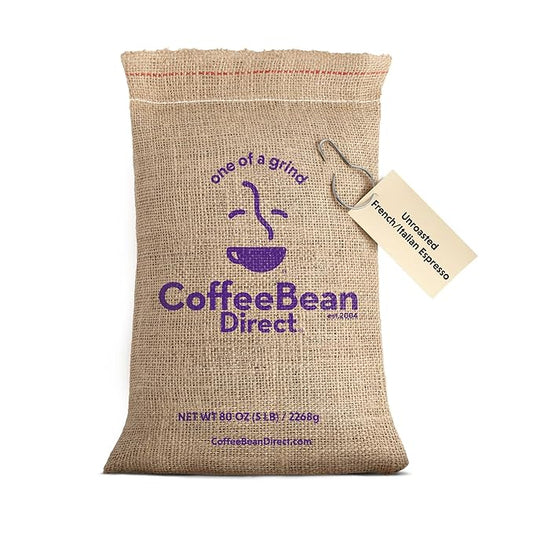Coffee Bean Direct Unroasted French/Italian Espresso Blend, 5 Pound (Pack of 1)