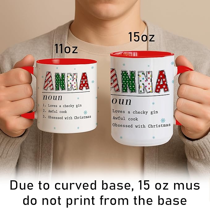 Personalized Funny Christmas Hot Cocoa Mug – Santa Gift, Unique White Elephant Exchange Present – Custom Name Ceramic Holiday Coffee Cup, Gag Gift for Friends & Family