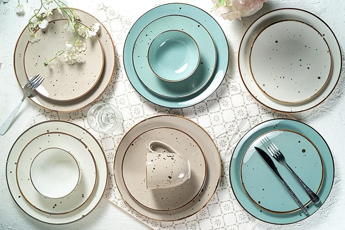 Esfour Ceramic Coffee Mugs Set Of 6, 14 Oz Large Handle Heavy Duty Cups - Microwave Dishwasher Safe - Latte, Cappuccino, Tea, Cocoa, Mocha - Men, Women, Home Office Daily Use, Natural Assorted Colors