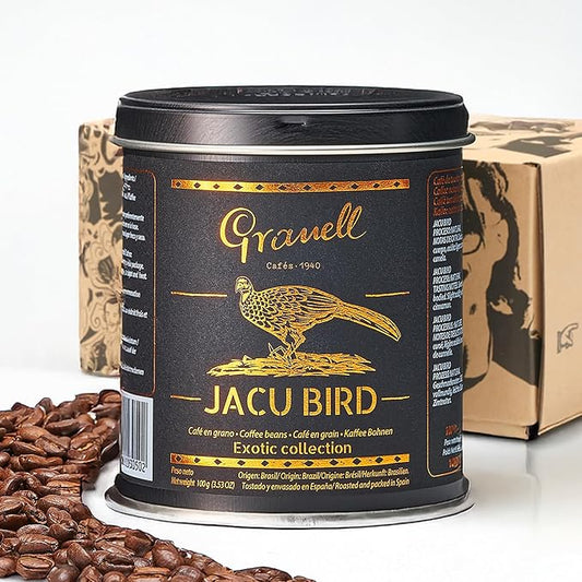 Granell Cafes 1940 Jacu Bird Coffee - Rare Brazilian Whole Bean - Medium Roast - Exotic Low Acid Gourmet