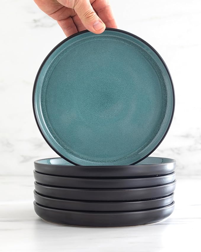 Stoneware coffee mugs set 4 pcs – 14.5 oz petrol blue ceramic cups – Dishwasher and microwave safe – Stylish modern coffee cup set – Dinner service Pure Living Interior Design