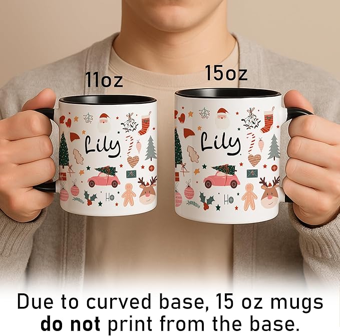 Personalized Funny Christmas Hot Cocoa Mug – Santa Gift, Unique White Elephant Exchange Present – Custom Holiday Coffee Cup with Name, Ceramic Gag Gift for Friends, Mom, Dad, or Coworkers