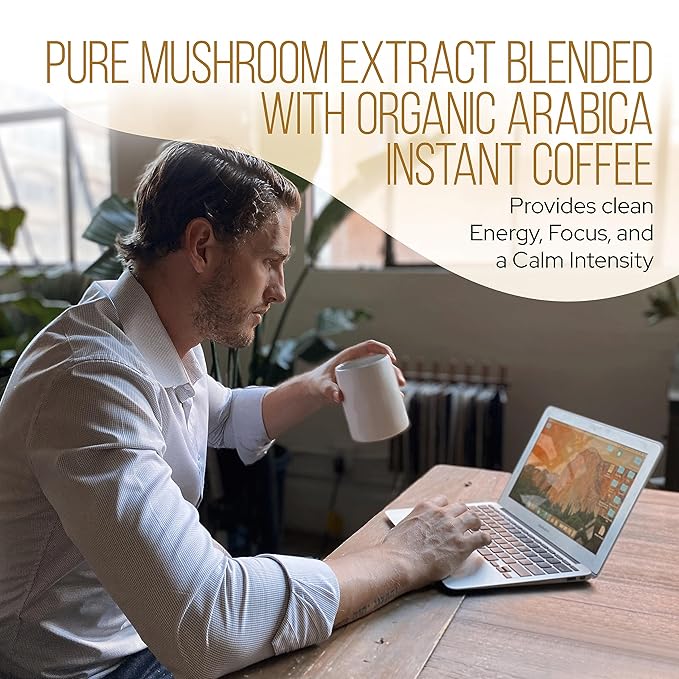 La Republica Big Shot Decaf Instant Mushroom Coffee Organic (120 Servings) with Lion's Mane, Reishi, Chaga, Cordyceps, Maitake, Turkey Tail