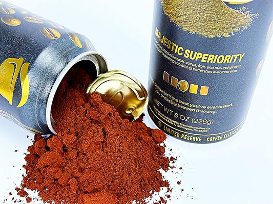Pretentious Coffee - Majestic Superiority - Medium Roast - 1/2lb Can, Ground Coffee