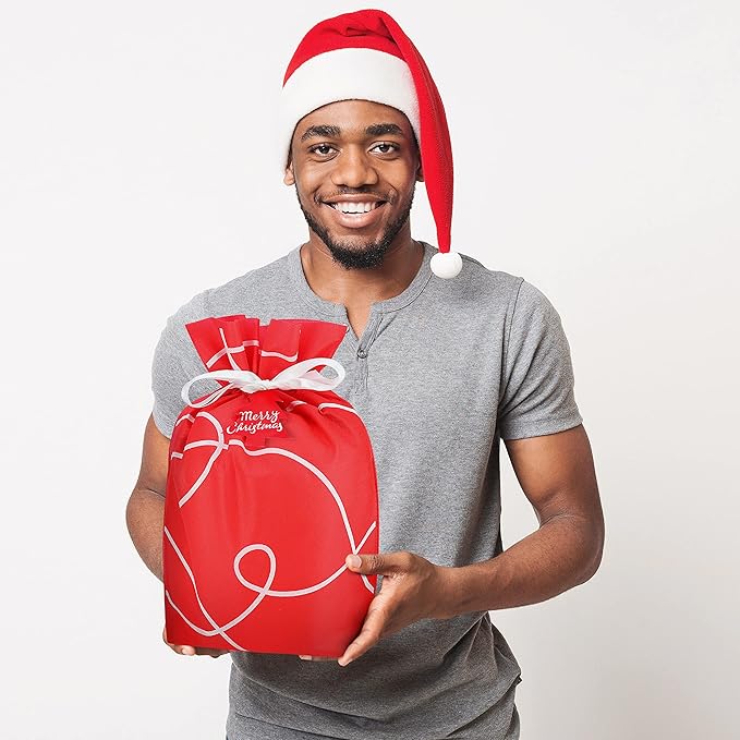 Christmas Gifts Christmas Blanket Set- Includes Luxury Red Blanket, Insulated Mug, Hot Chocolate, Candy & Marshmallows Presents Arrive in Beautiful Gift Bag with Ribbon