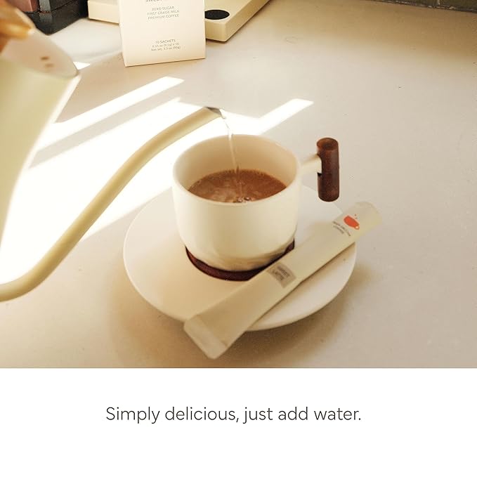 Saccha Coffee Zero Sugar Korean Instant Coffee Mix– First Grade Milk, Medium Roast Sweet Latte, 10 Sticks, Diet-Friendly, No Cholesterol, All-in-One Mix (10 Sachets)